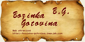 Božinka Gotovina vizit kartica